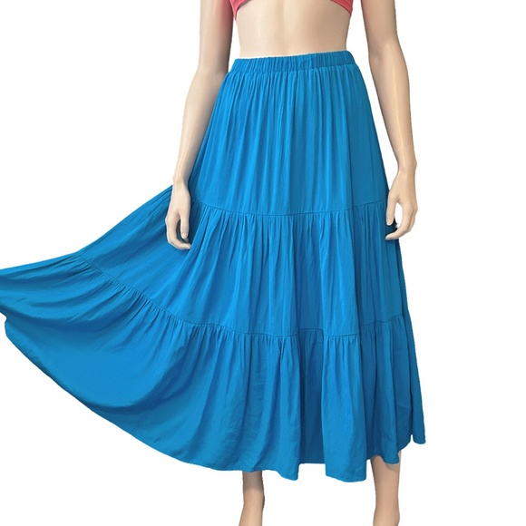 Princess Polly Skirt Allie Tiered Layered Maxi Skirt Rayon Flowy Angelic NWOT - Picture 5 of 13